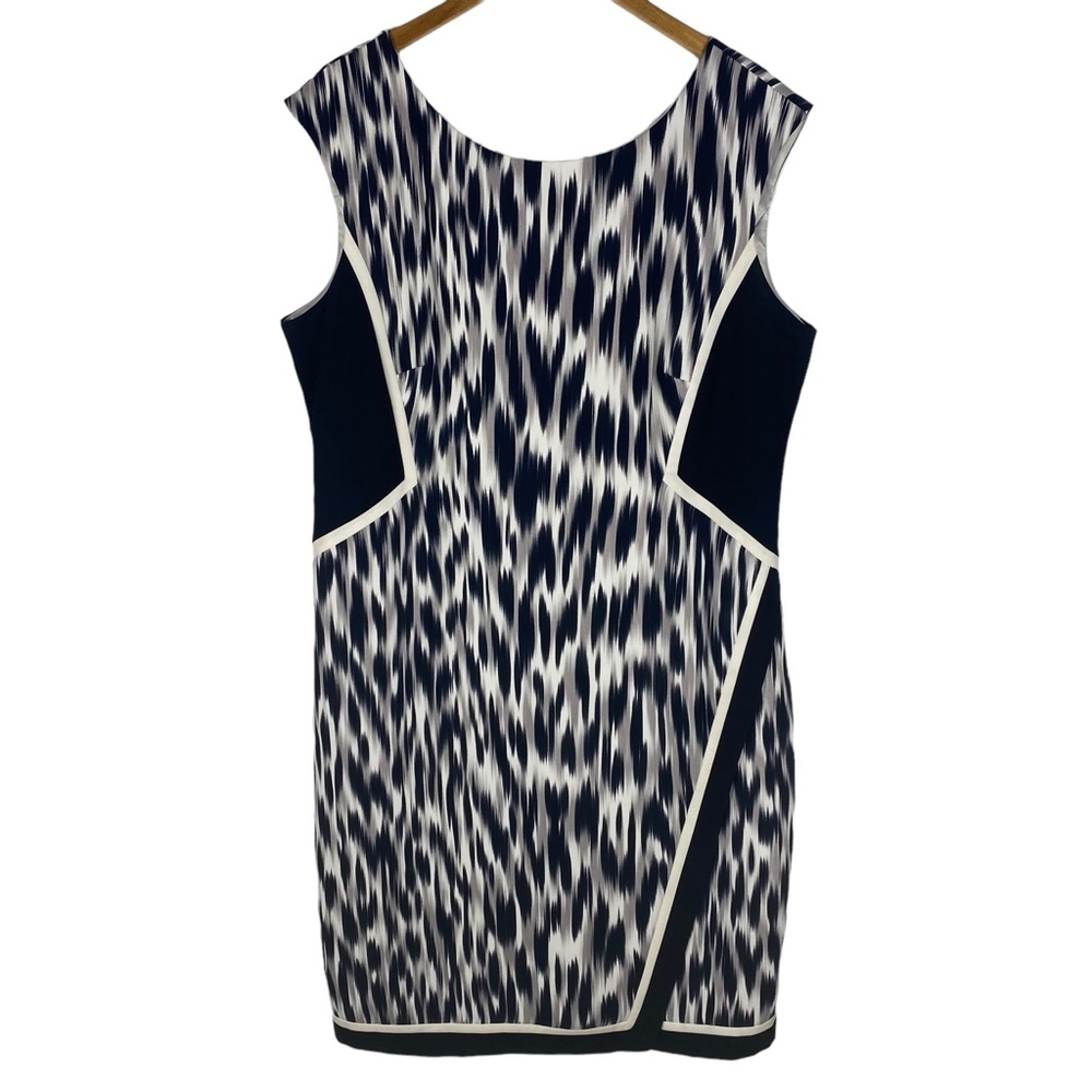 Planet Sleeveless Ikat Fully Lined Dress Zip Up Back  - Size 14